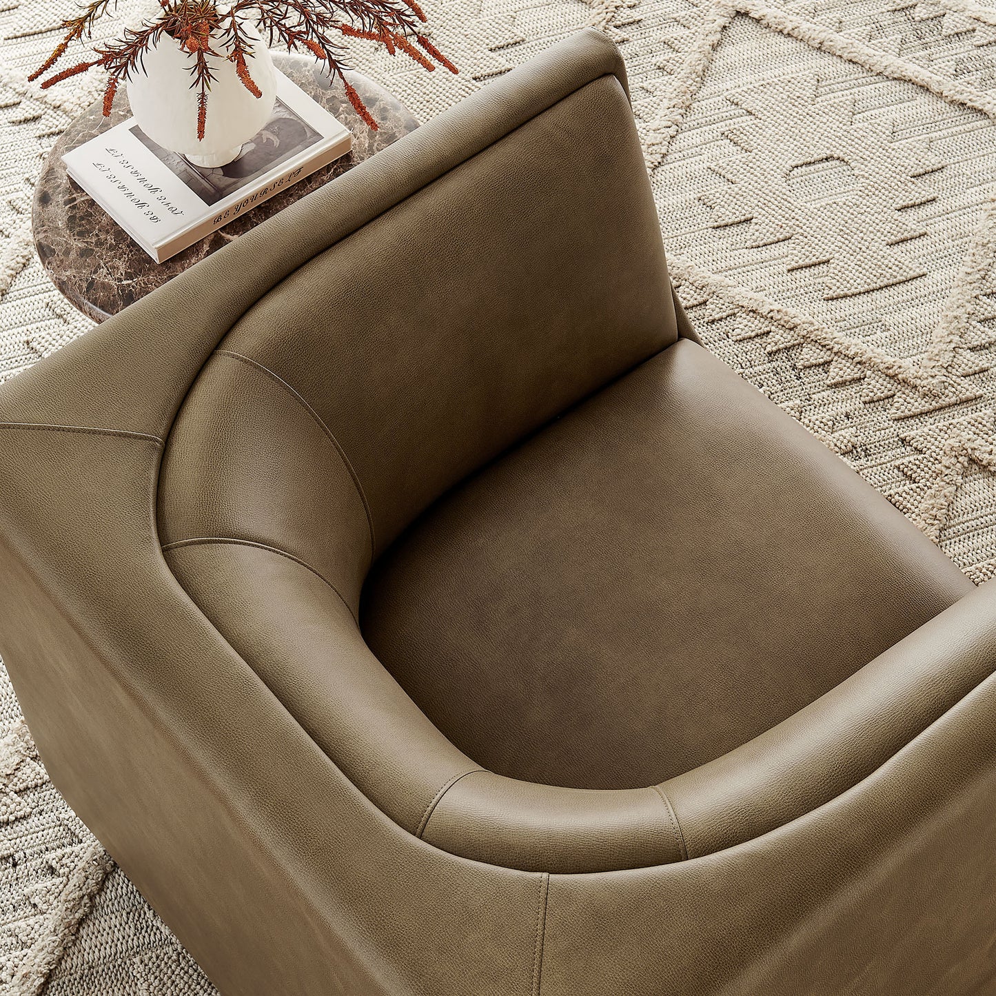 Hilda Curved Back Vegan Leather Armchair by Modway EEI-7569
