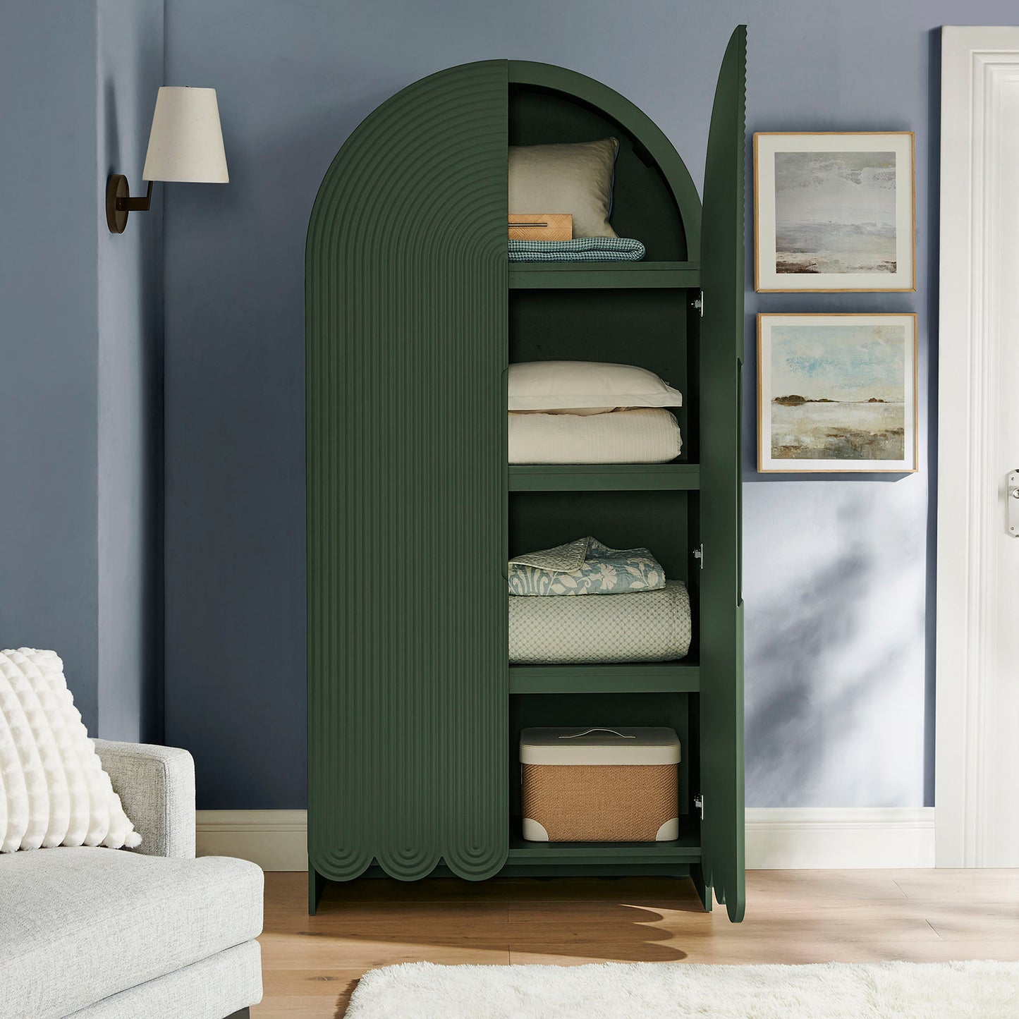 Dahlia 78 Inch Fluted and Scalloped Arched Storage Cabinet by Modway EEI-7570