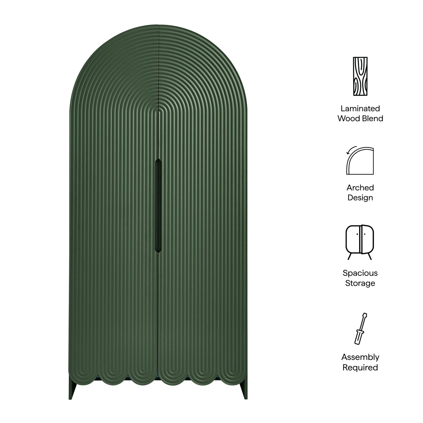 Dahlia 78 Inch Fluted and Scalloped Arched Storage Cabinet by Modway EEI-7570