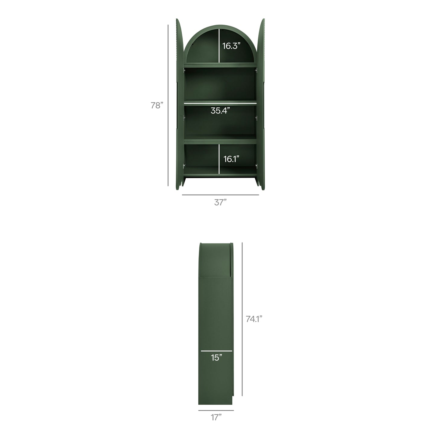 Dahlia 78 Inch Fluted and Scalloped Arched Storage Cabinet by Modway EEI-7570