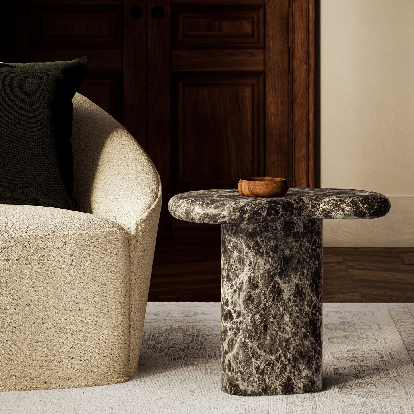 Elowen Outdoor Patio Faux Marble Side Table by Modway EEI-7572