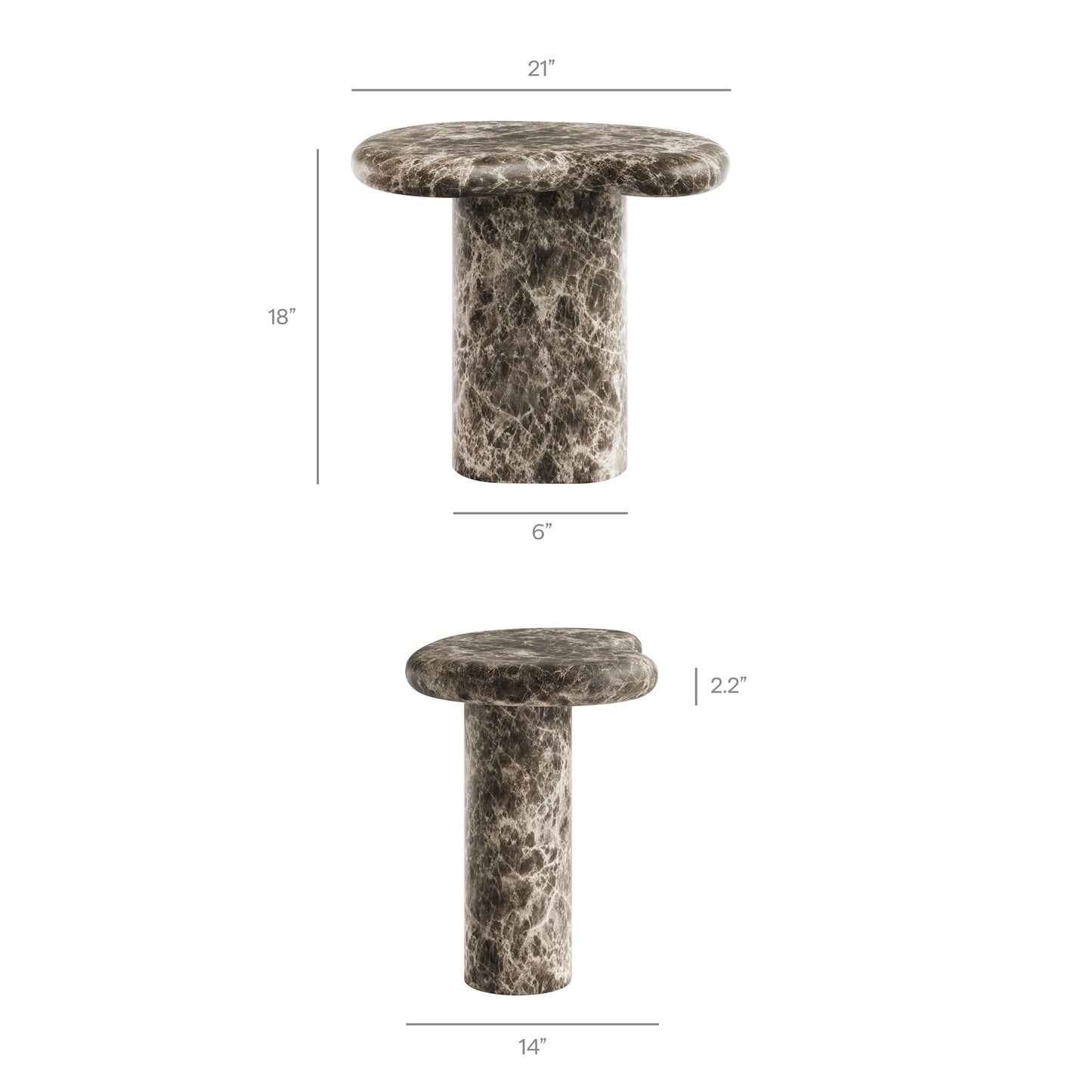 Elowen Outdoor Patio Faux Marble Side Table by Modway EEI-7572