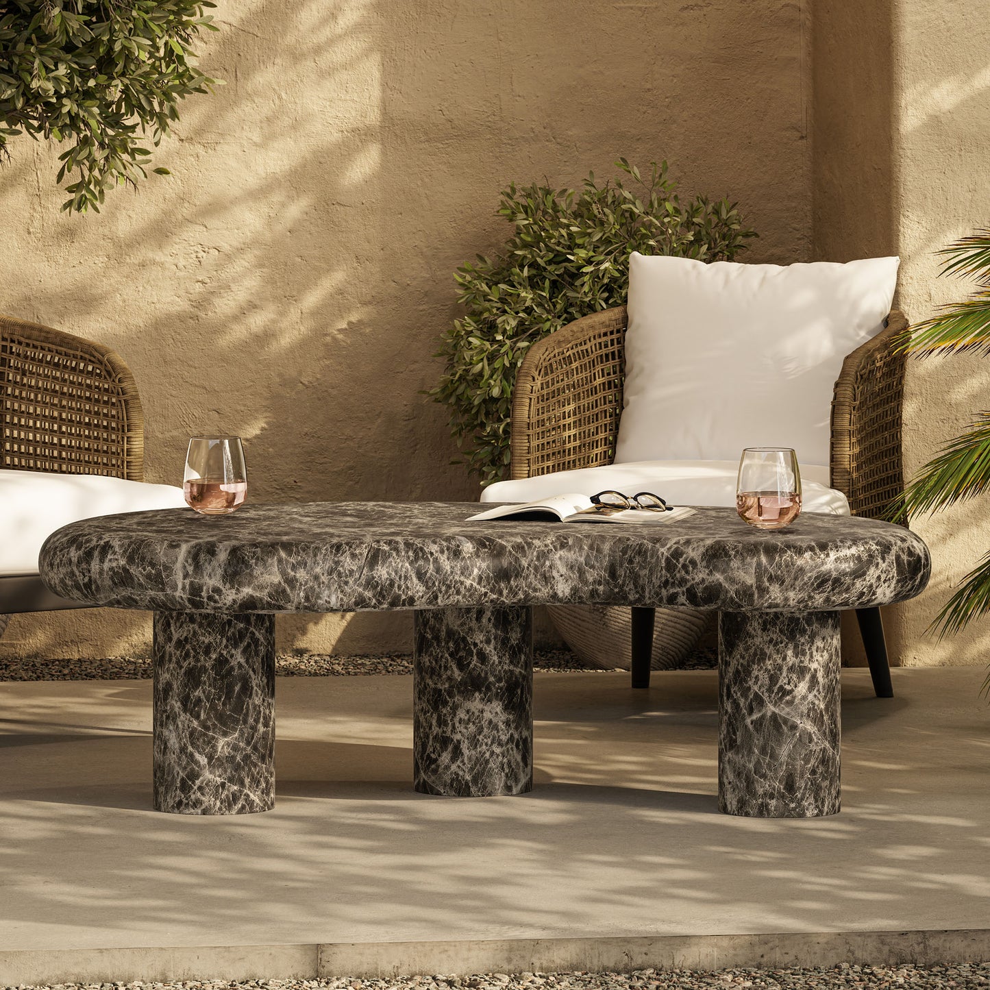 Elowen Outdoor Patio Faux Marble Coffee Table by Modway EEI-7573