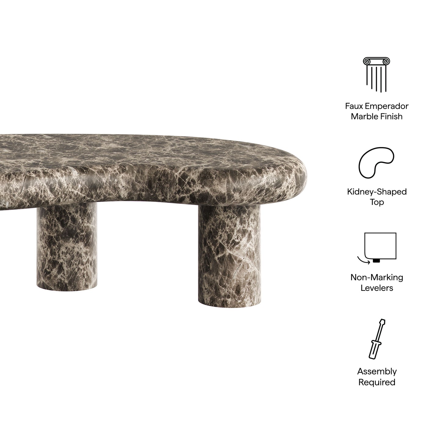 Elowen Outdoor Patio Faux Marble Coffee Table by Modway EEI-7573