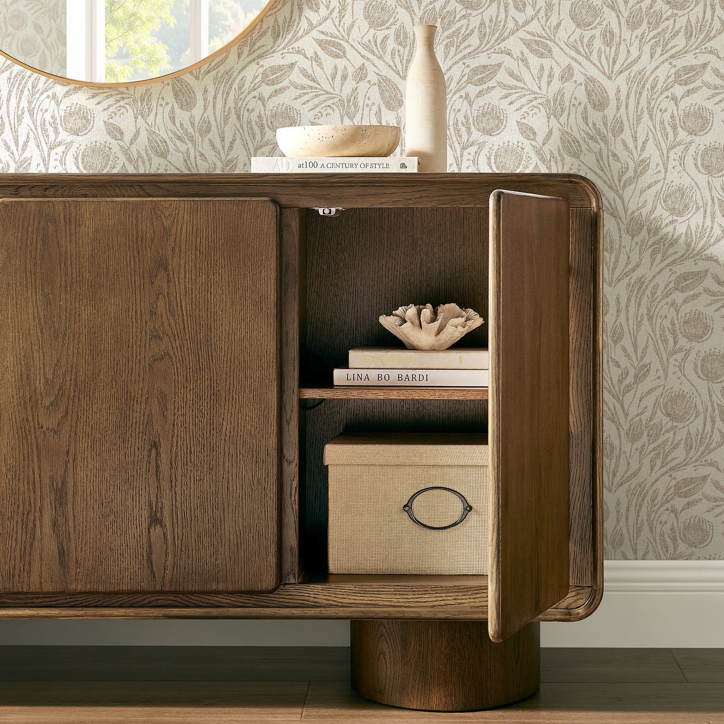 Lumo 3-Door Curved Wood Accent Cabinet by Modway EEI-7577