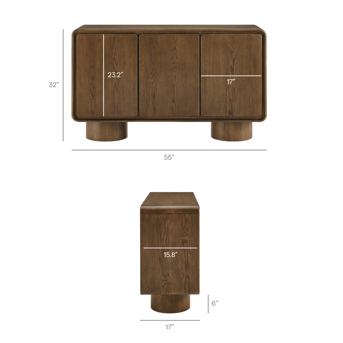 Lumo 3-Door Curved Wood Accent Cabinet by Modway EEI-7577