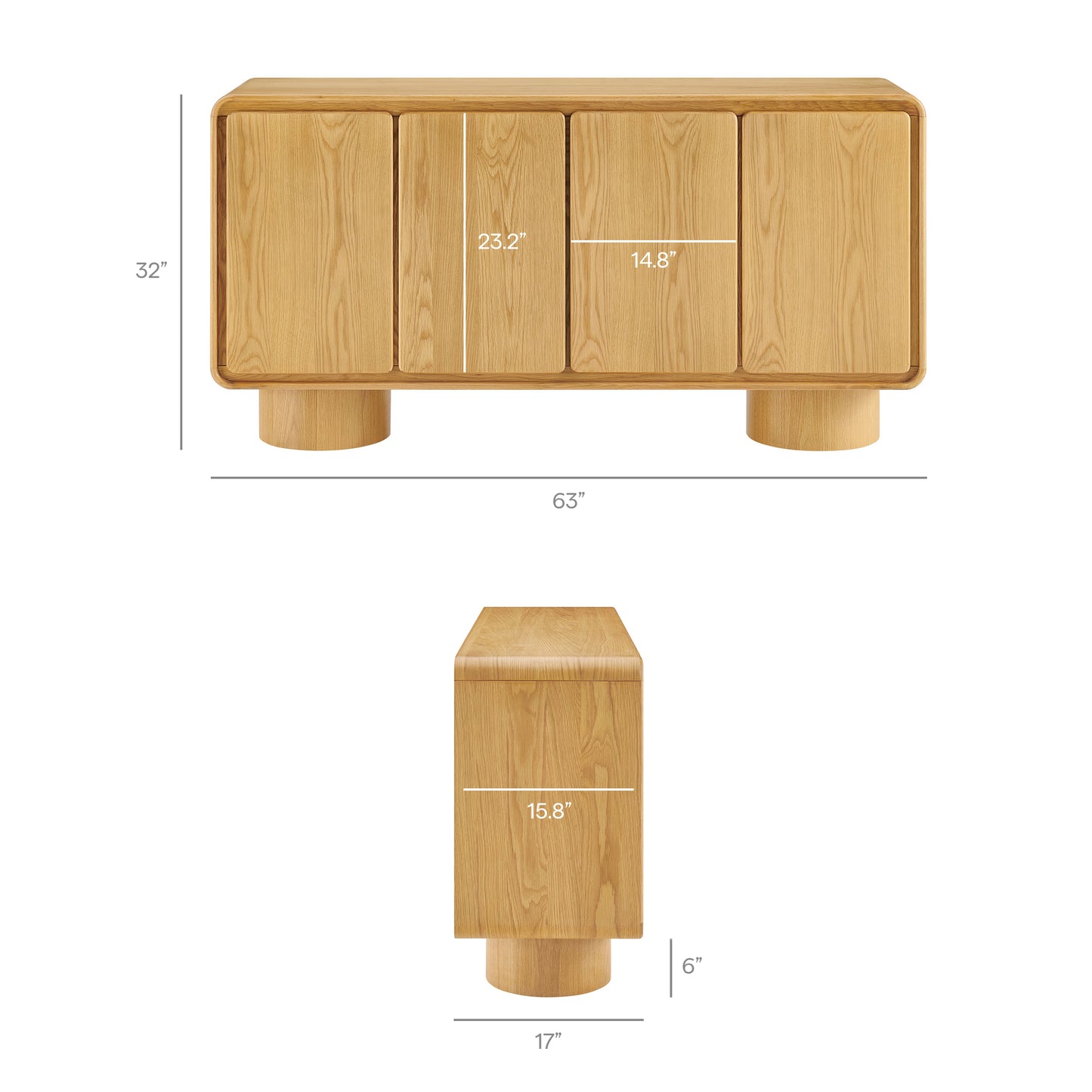 Lumo 4-Door Curved Wood Accent Cabinet by Modway EEI-7578