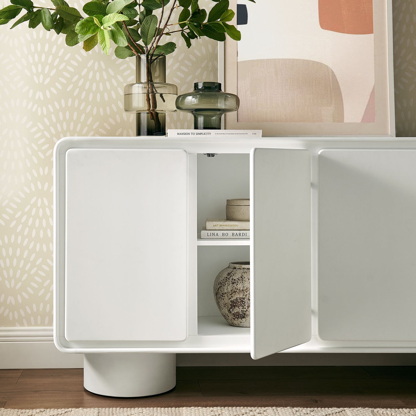 Lumo 4-Door Curved Wood Accent Cabinet by Modway EEI-7579