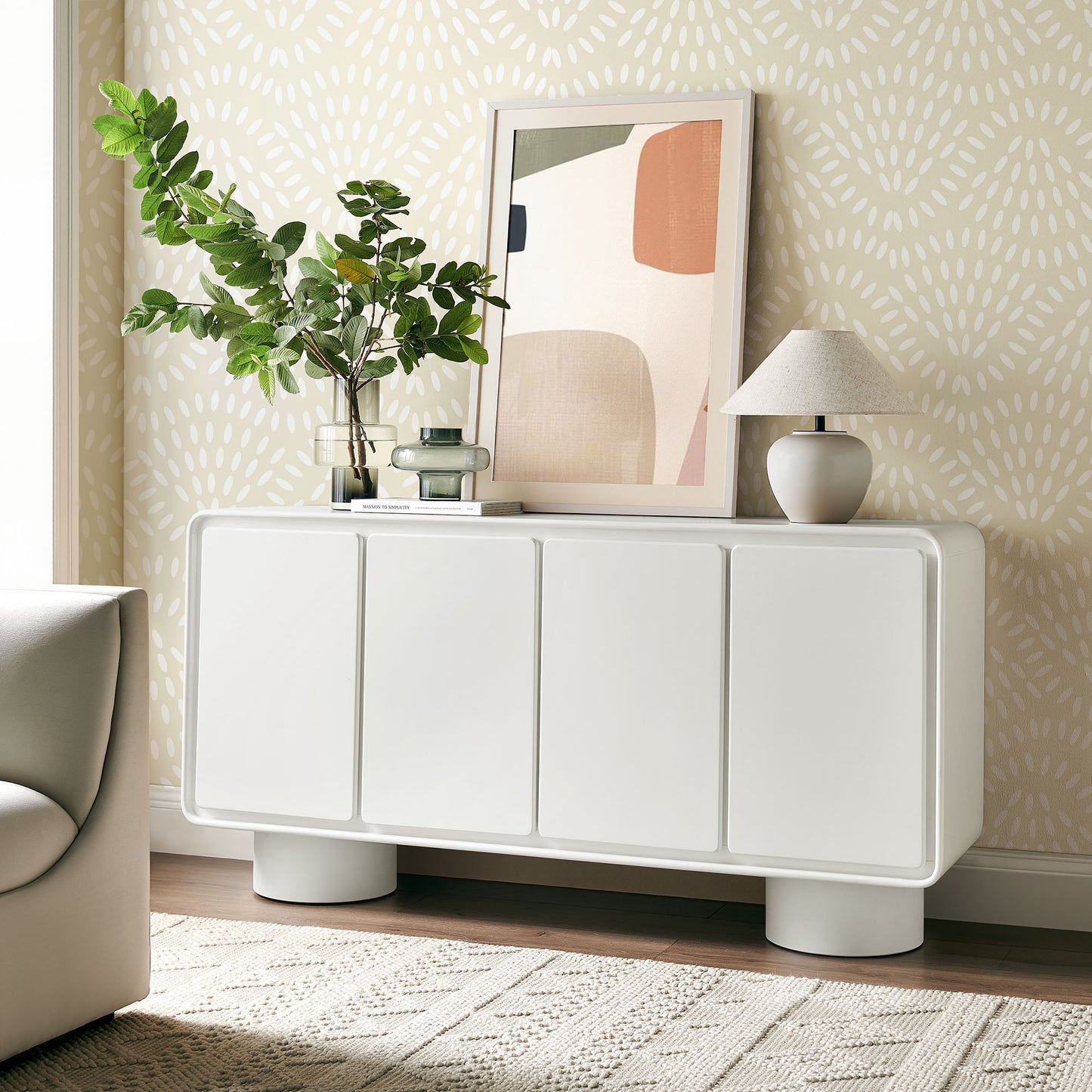 Lumo 4-Door Curved Wood Accent Cabinet by Modway EEI-7579