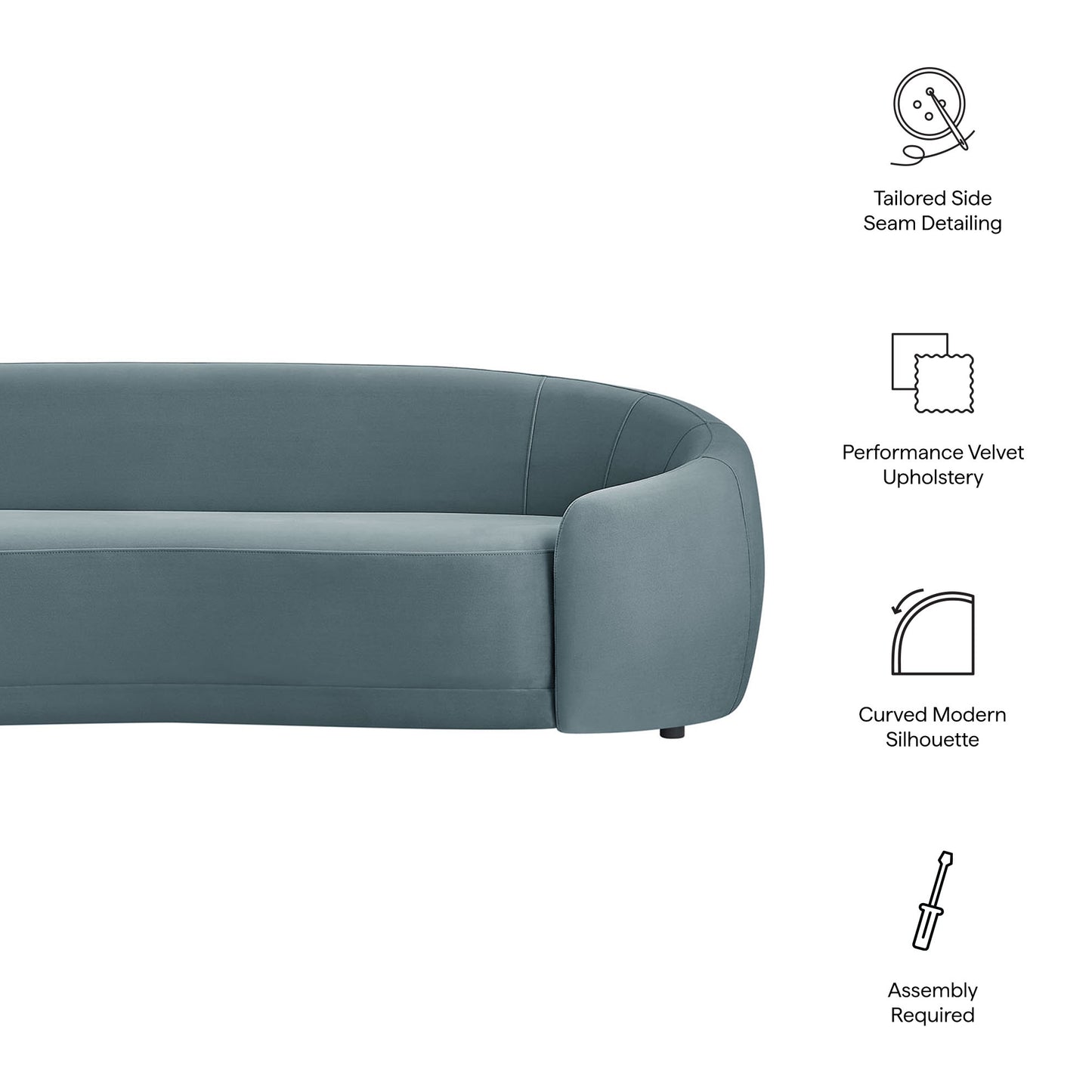 Contessa Curved Performance Velvet Sofa by Modway EEI-7581