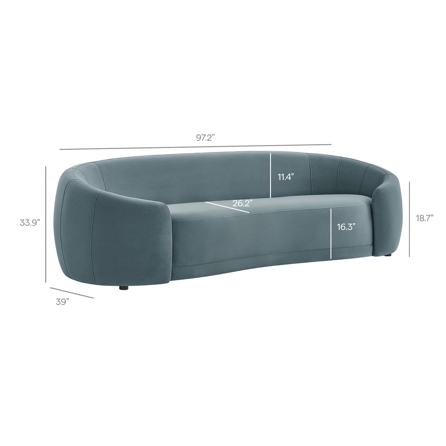 Contessa Curved Performance Velvet Sofa by Modway EEI-7581