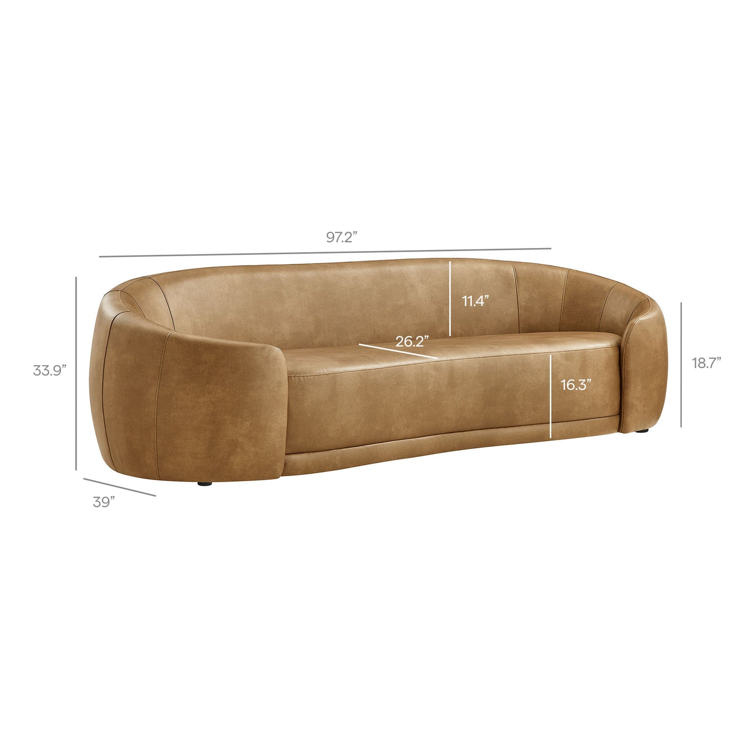 Contessa Curved Vegan Leather Sofa by Modway EEI-7582