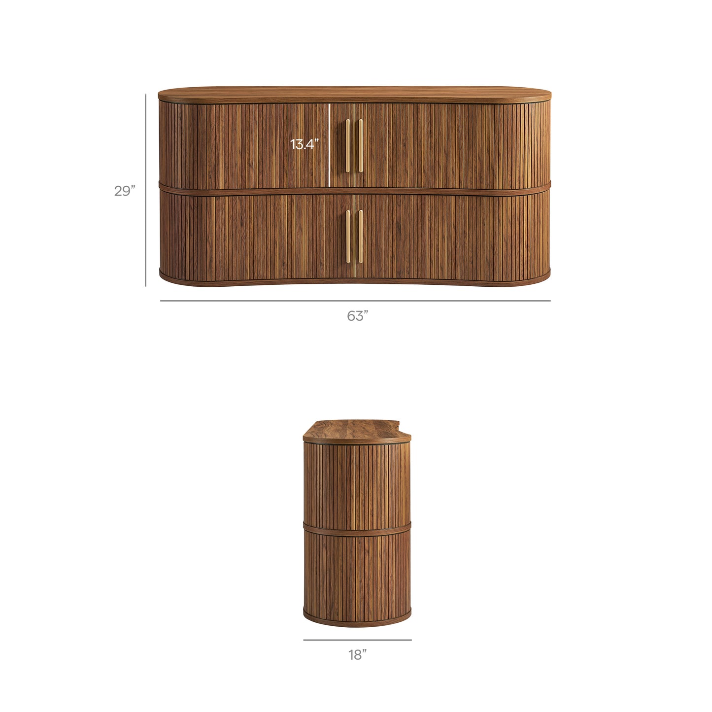 Radcliffe 63" Curved Fluted Sideboard Buffet Cabinet by Modway EEI-7583
