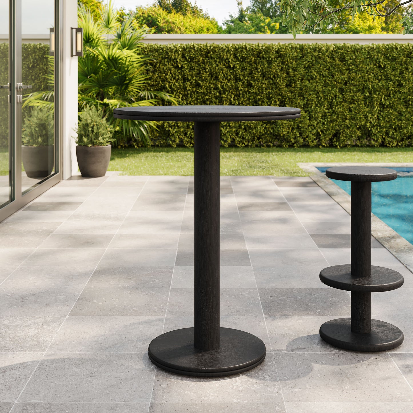 Neo 31 Inch Round Indoor - Outdoor Patio Patio Wood Bar Table by Modway EEI-7585