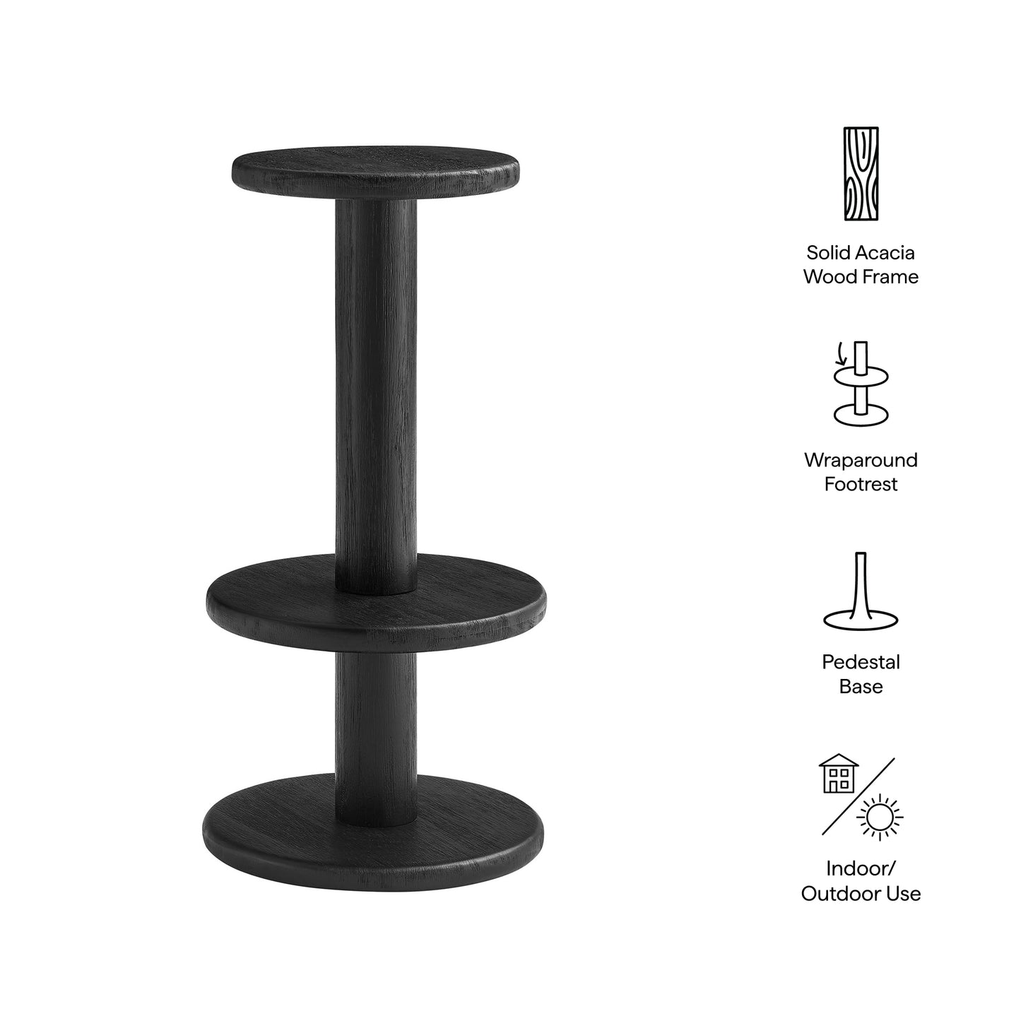 Neo 15 Inch Round Indoor - Outdoor Patio Patio Wood Bar Stools by Modway EEI-7586