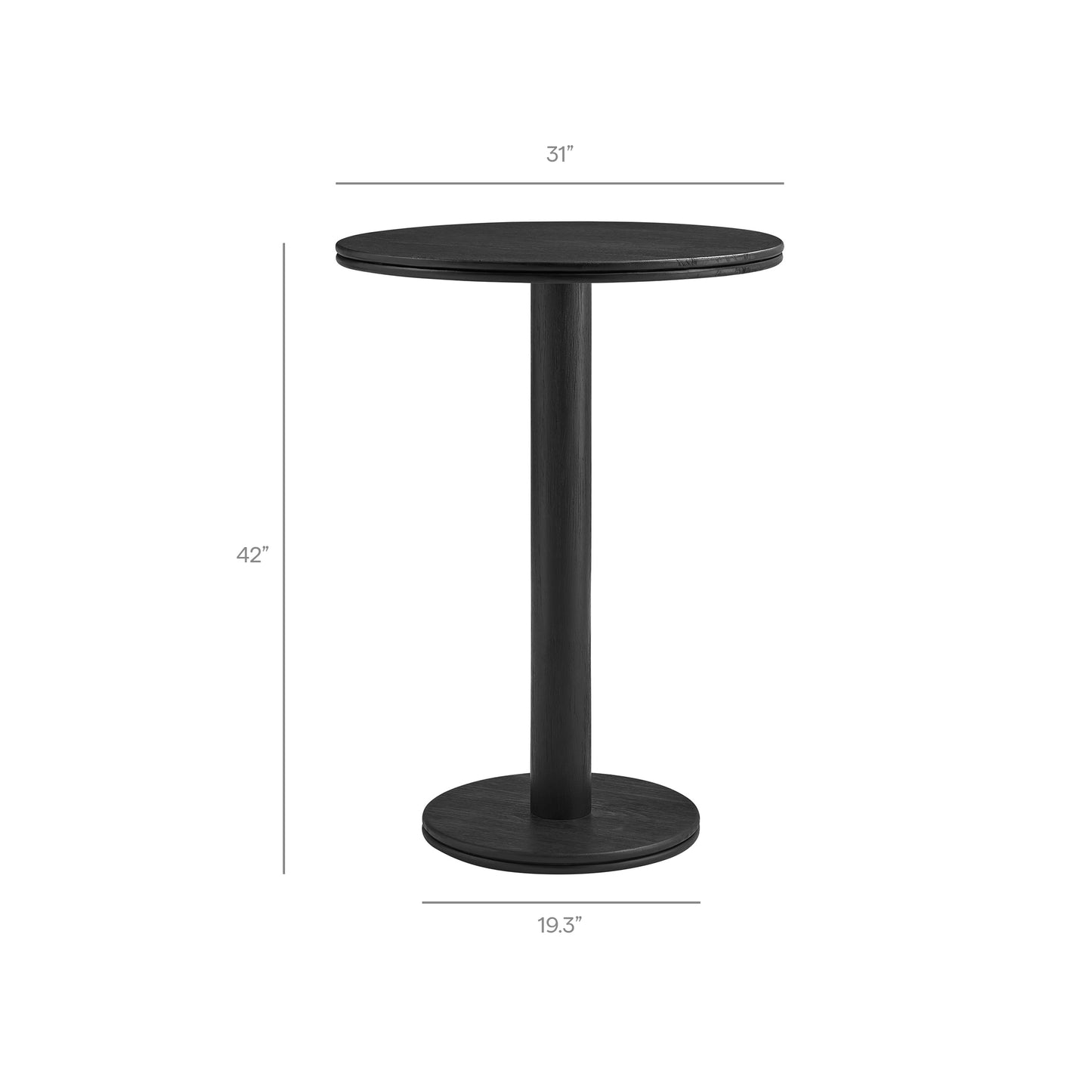 Neo 3-Piece Round Indoor - Outdoor Patio Patio Wood Bar Table And Stool Set by Modway EEI-7587
