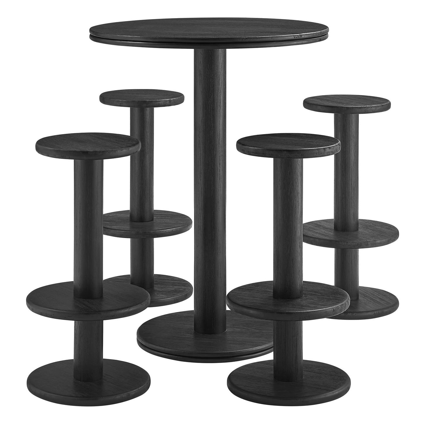Neo 5-Piece Round Indoor - Outdoor Patio Round Patio Bar Table And Stool Set by Modway EEI-7588