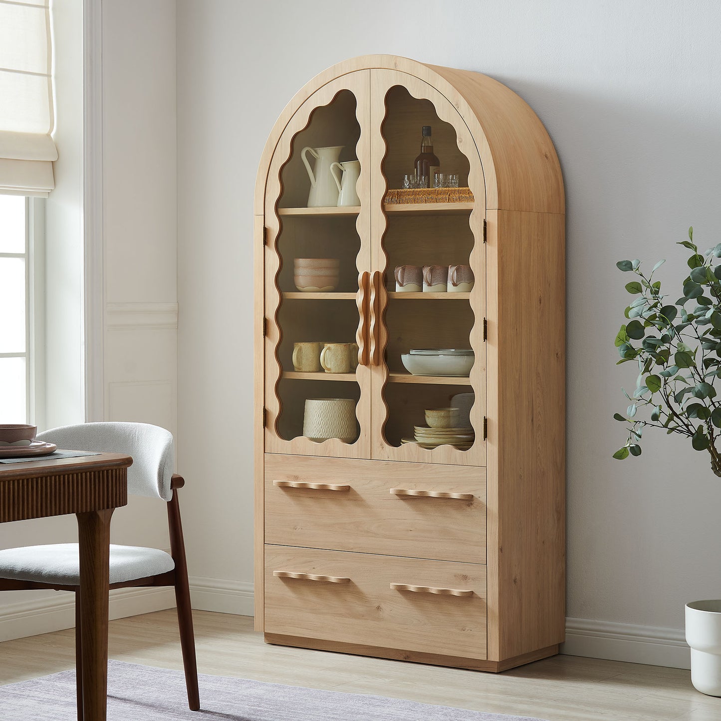 Rory 76 Inch Arched Kitchen Pantry Display Cabinet by Modway EEI-7589