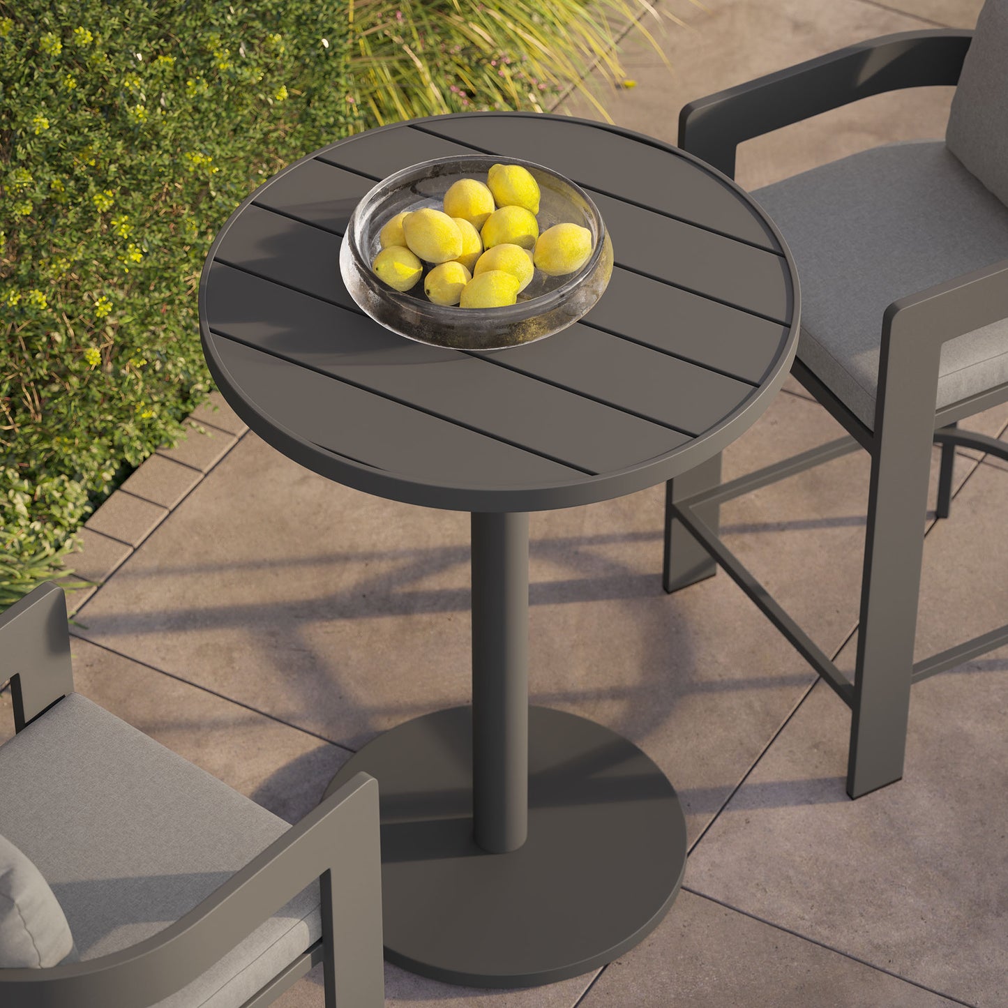 Tahoe 31 Inch Round Outdoor Patio Aluminum Bar Table by Modway EEI-7594