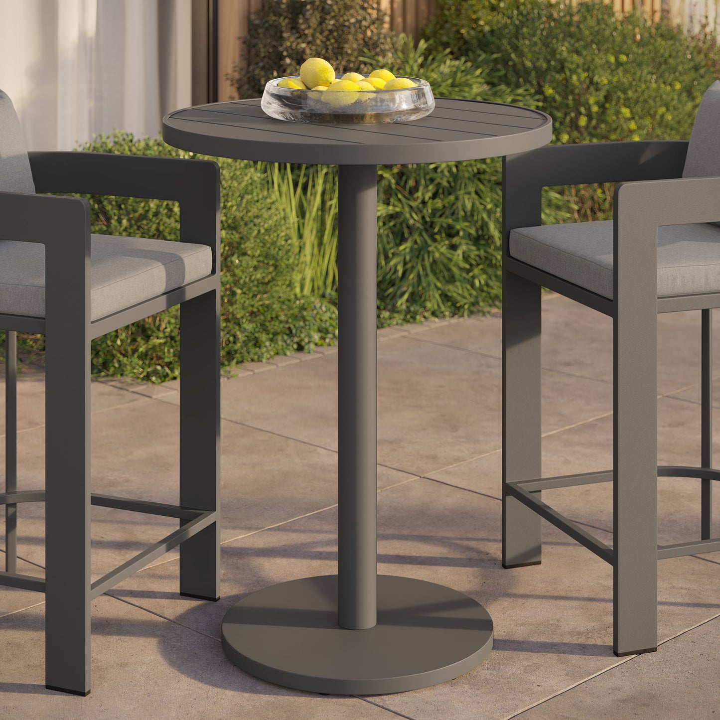 Tahoe 31 Inch Round Outdoor Patio Aluminum Bar Table by Modway EEI-7594