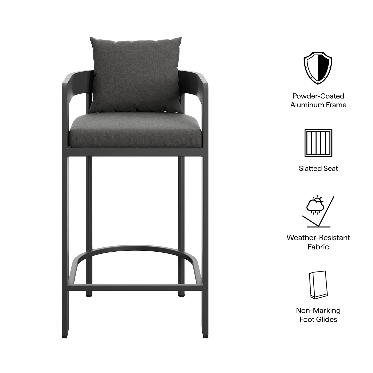 Tahoe Outdoor Patio Patio Aluminum Bar Chair by Modway EEI-7595