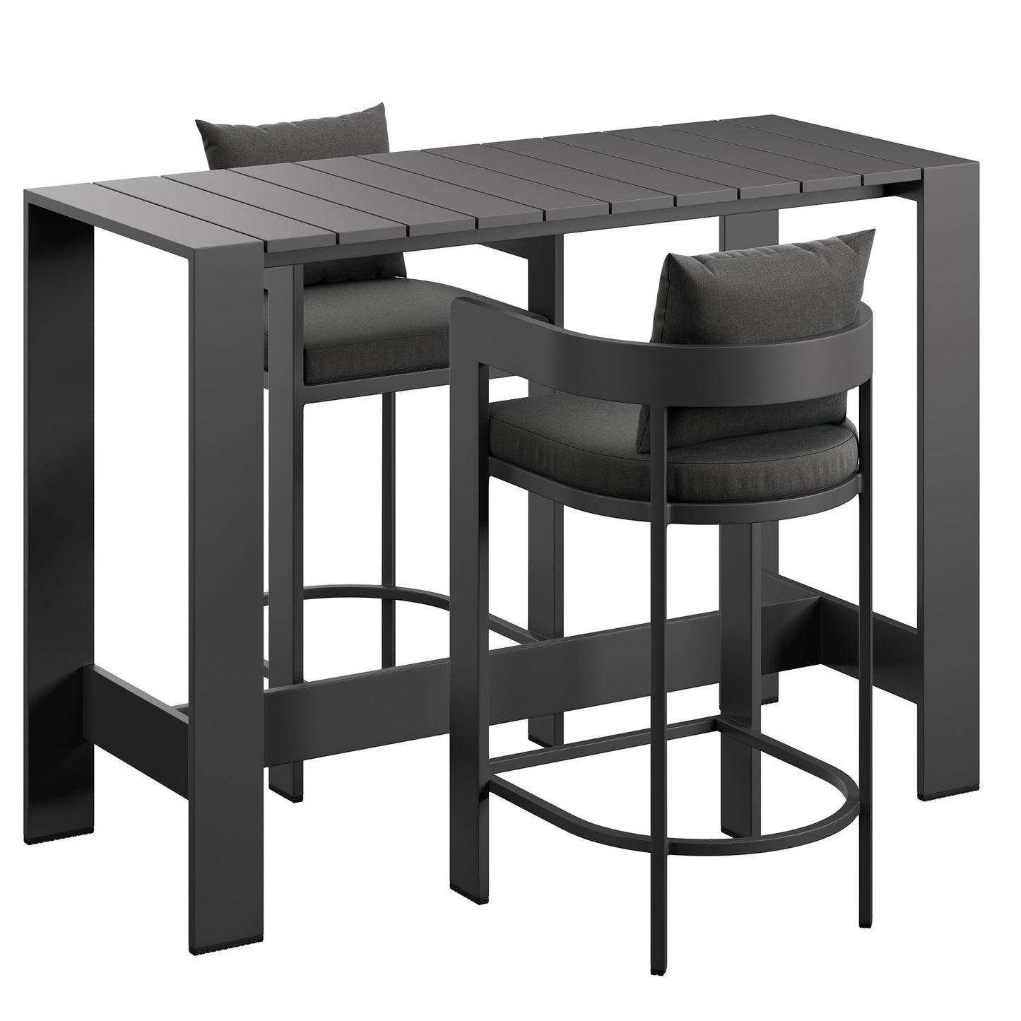 Tahoe 3-Piece Outdoor Patio Aluminum Bar Table Set by Modway EEI-7598