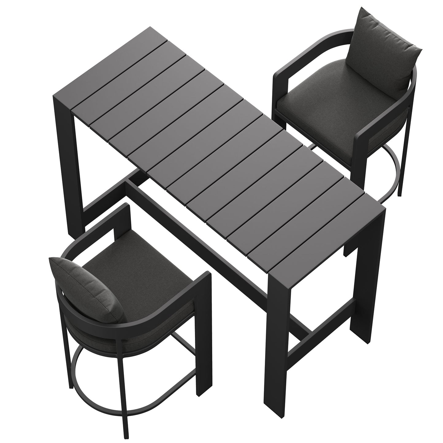 Tahoe 3-Piece Outdoor Patio Aluminum Bar Table Set by Modway EEI-7598