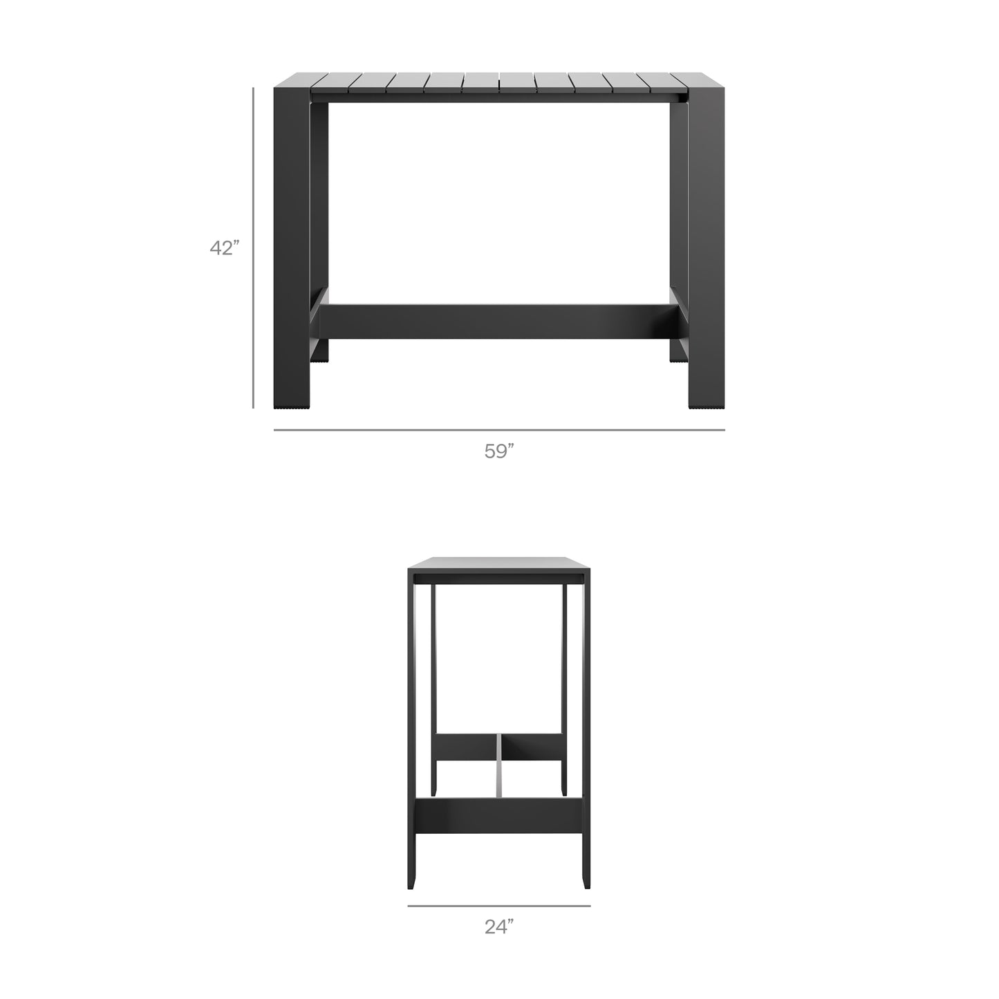 Tahoe 3-Piece Outdoor Patio Aluminum Bar Table Set by Modway EEI-7598