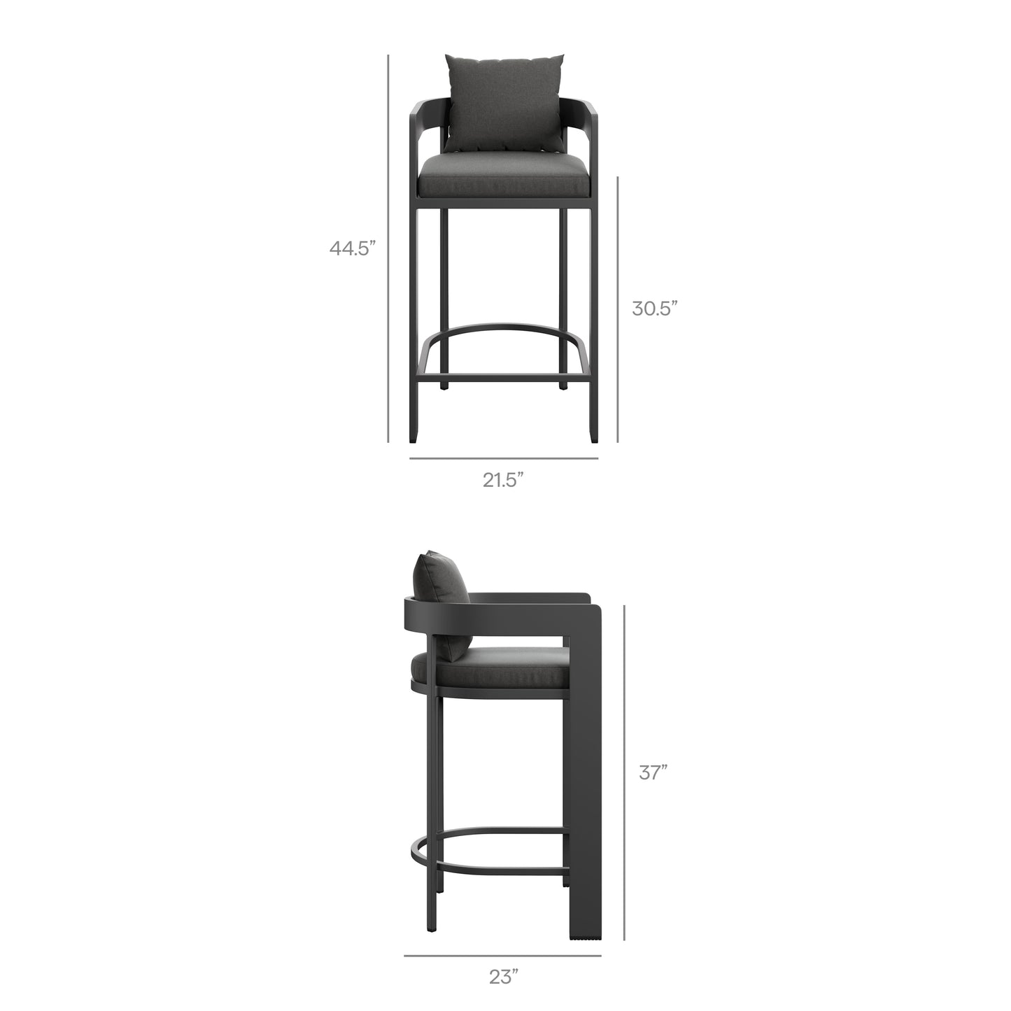 Tahoe 3-Piece Outdoor Patio Aluminum Bar Table Set by Modway EEI-7598