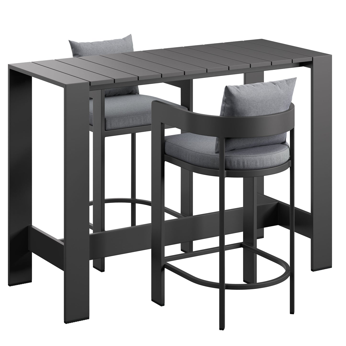 Tahoe 3-Piece Outdoor Patio Aluminum Bar Table Set by Modway EEI-7598