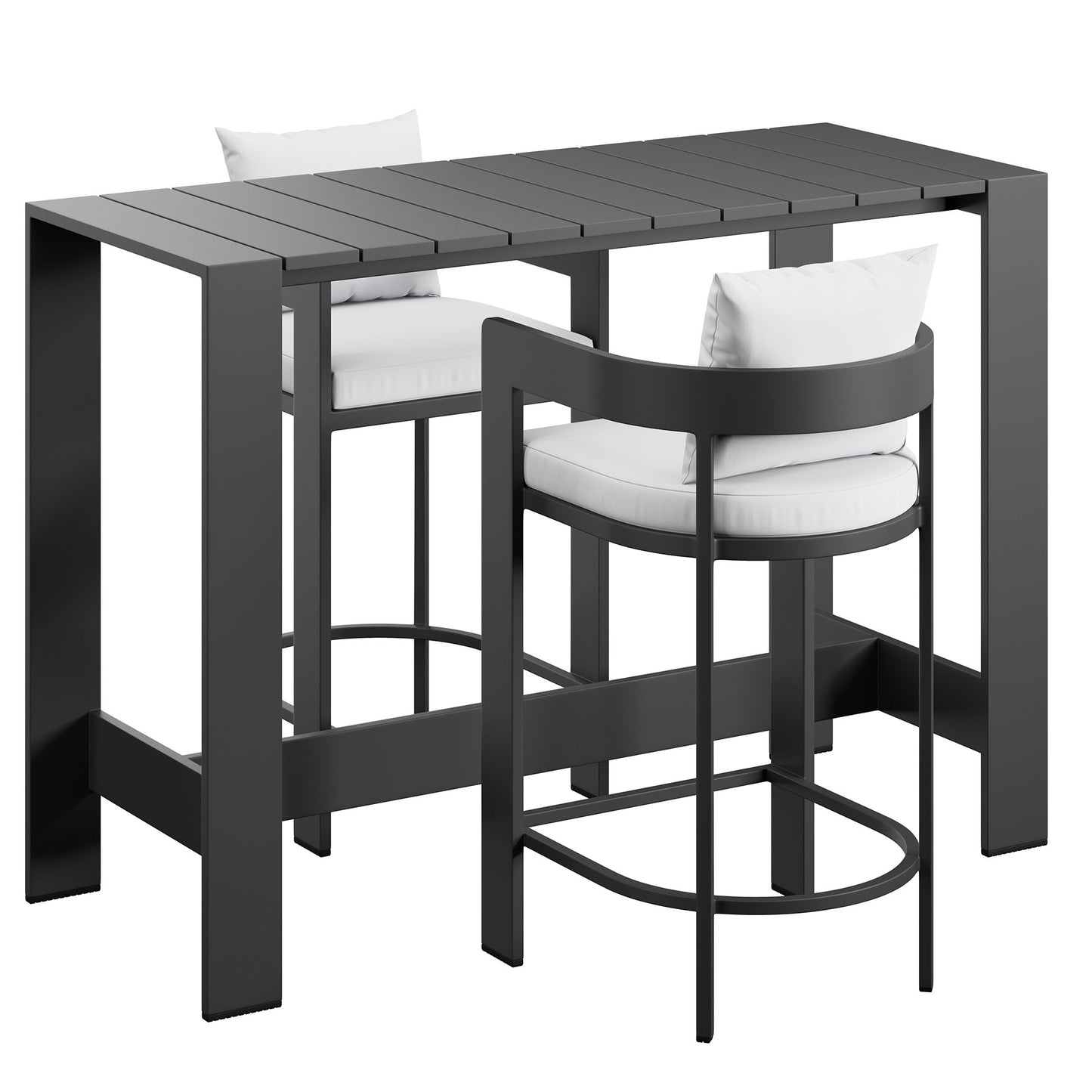Tahoe 3-Piece Outdoor Patio Aluminum Bar Table Set by Modway EEI-7598