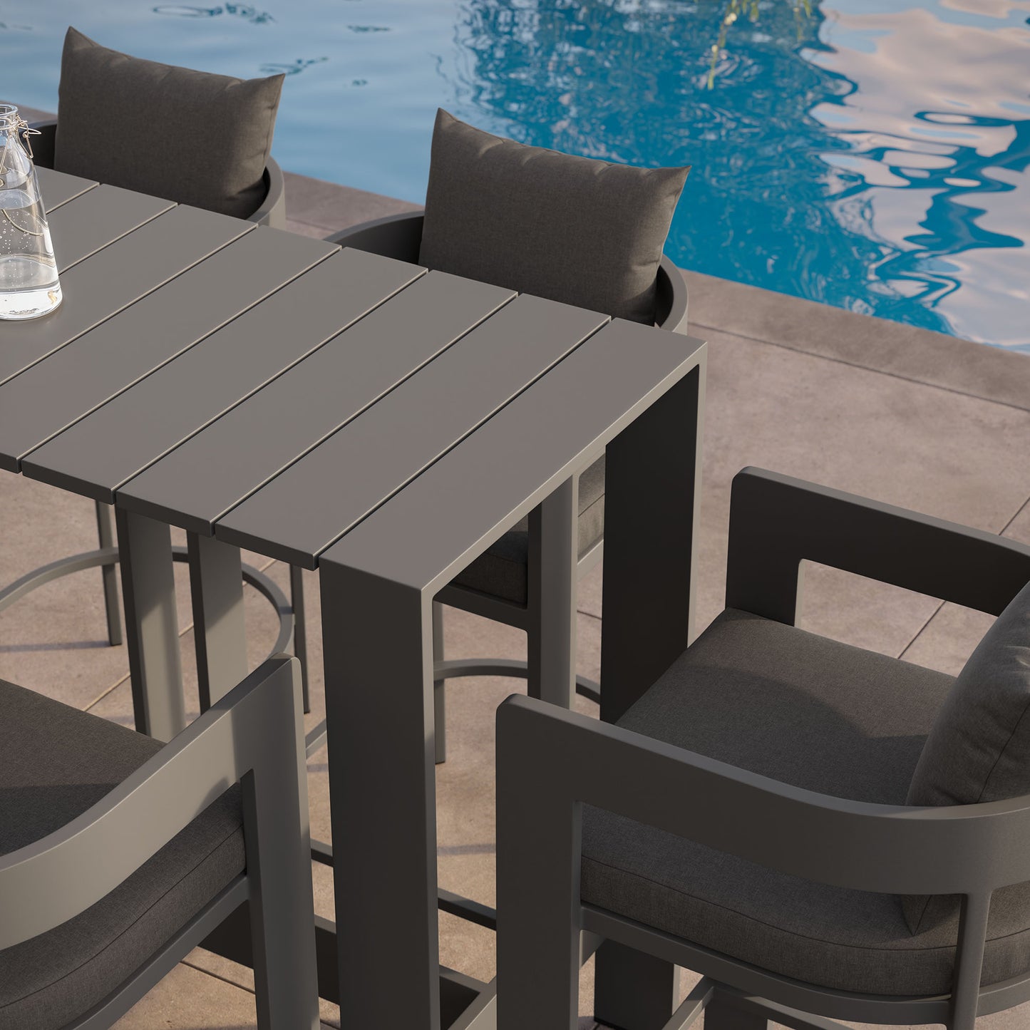 Tahoe 5-Piece Outdoor Patio Bar Table Set by Modway EEI-7599