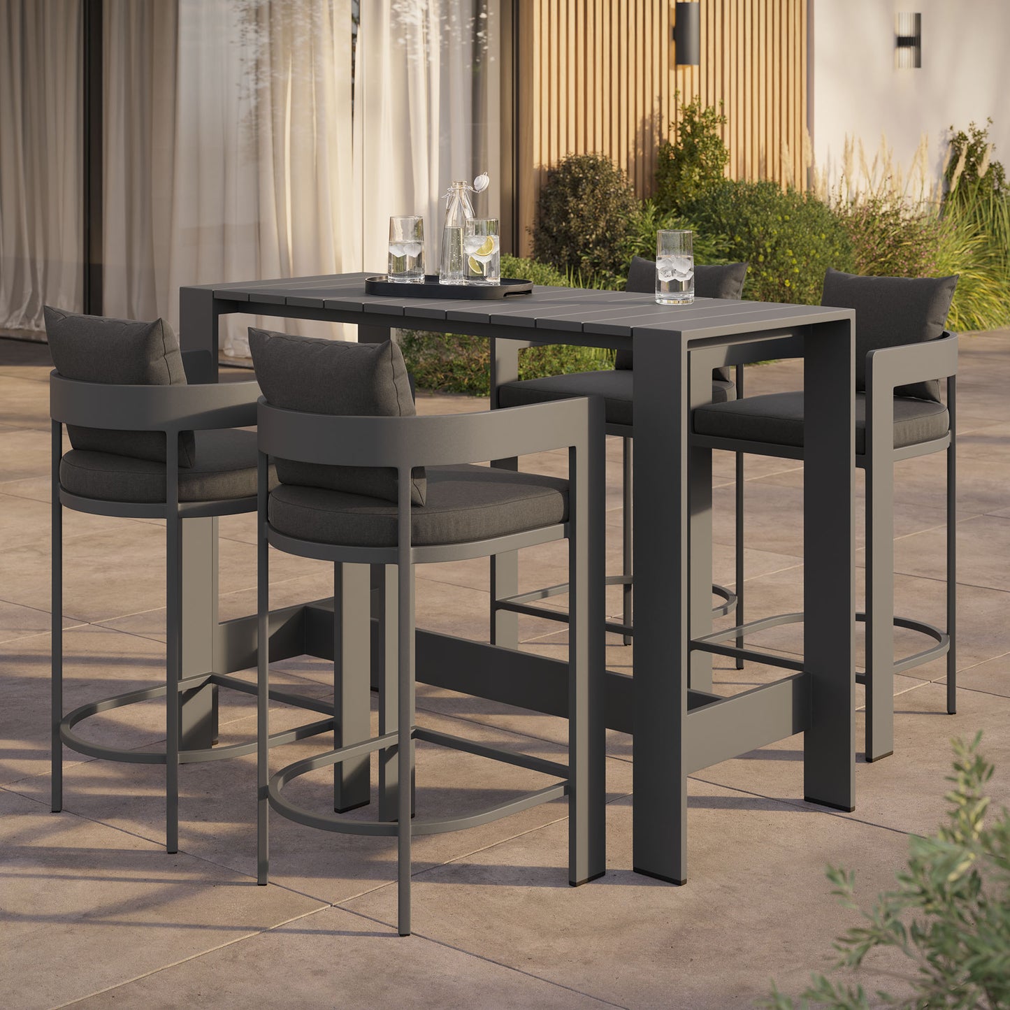 Tahoe 5-Piece Outdoor Patio Bar Table Set by Modway EEI-7599