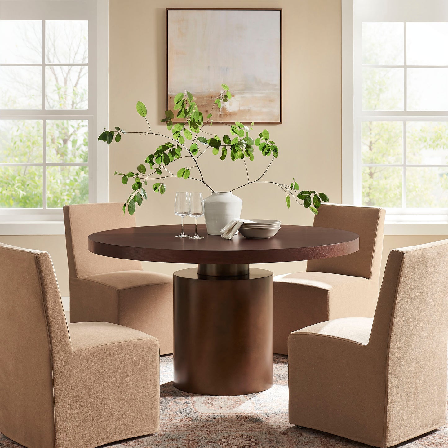 Annette 54 Inch Round Pedestal Base Dining Table by Modway EEI-7600