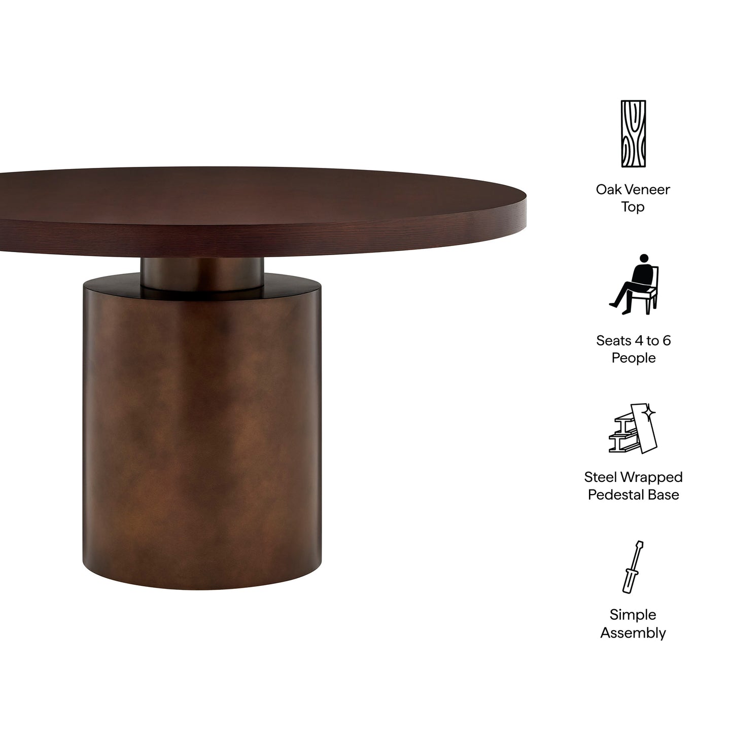 Annette 54 Inch Round Pedestal Base Dining Table by Modway EEI-7600