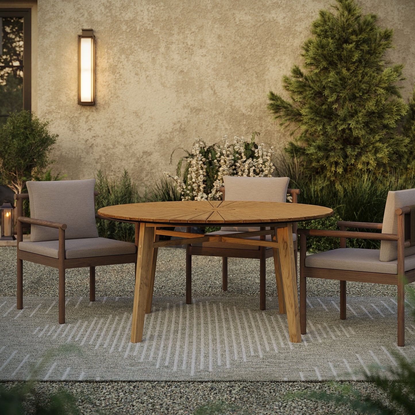 Cielo 59" Sunburst Outdoor Patio Teak Dining Table by Modway EEI-7601