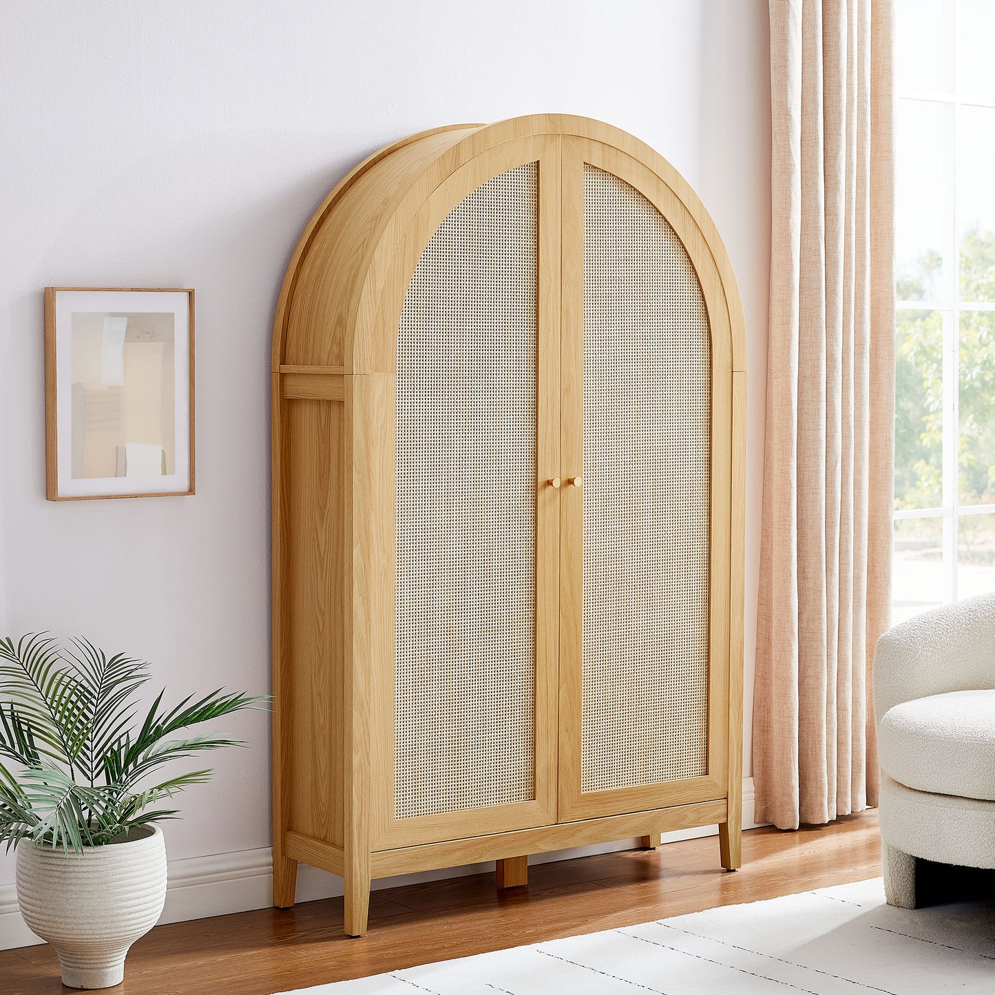 Calista 63 Inch Arched Storage Cabinet With Folding Desk by Modway EEI-7604