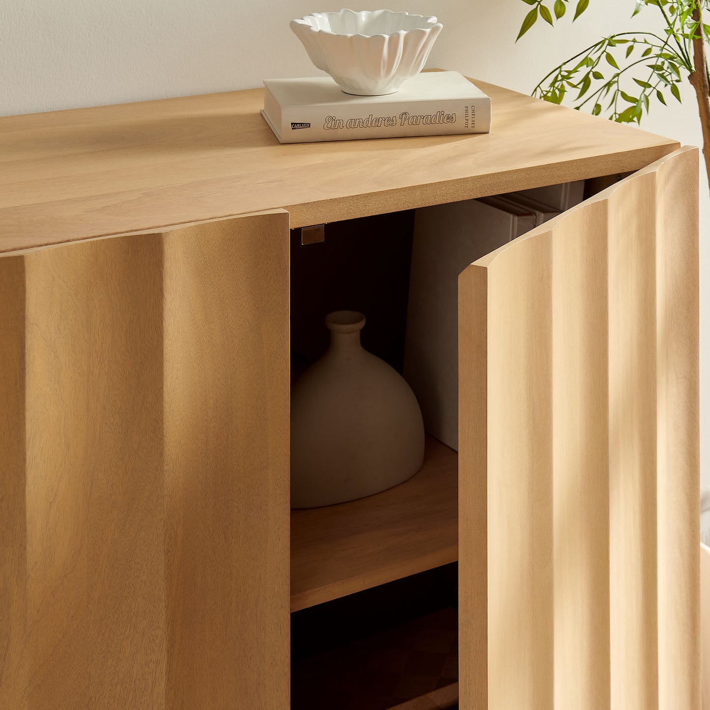 Sorren 54 Inch Scalloped Wood 3-Door Sideboard by Modway EEI-7605