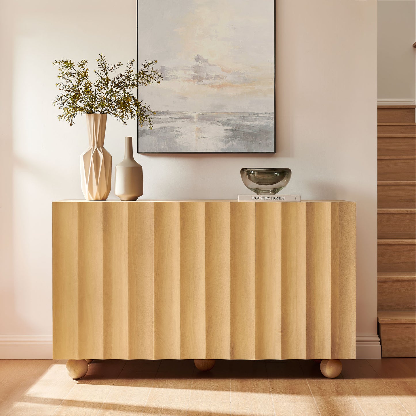Sorren 54 Inch Scalloped Wood 3-Door Sideboard by Modway EEI-7605
