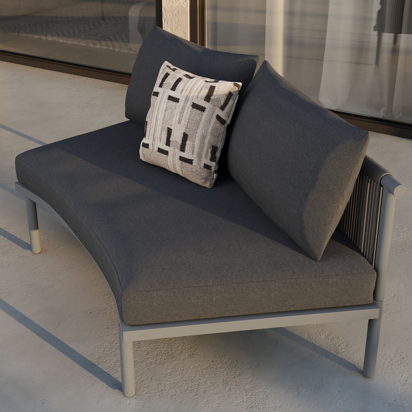 Porta Armless Outdoor Patio Aluminum Modular Piece by Modway EEI-7609