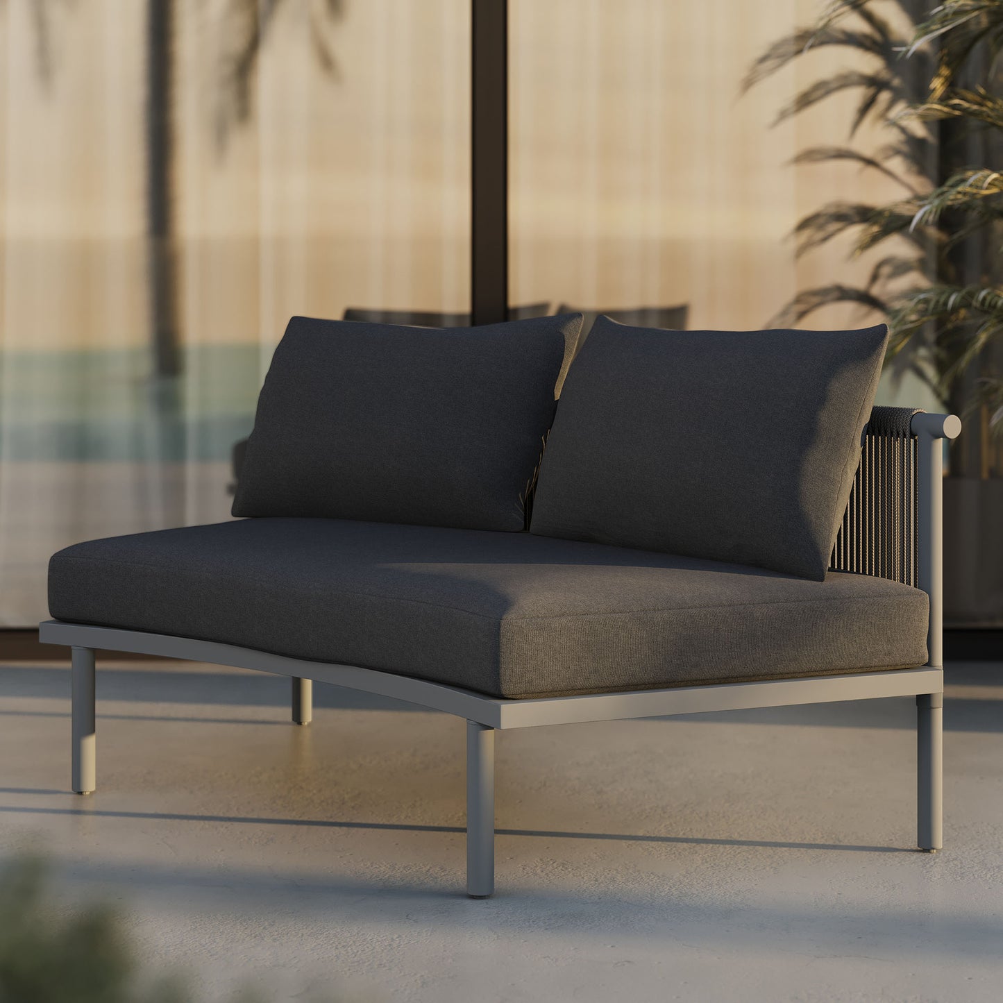 Porta Armless Outdoor Patio Aluminum Modular Piece by Modway EEI-7609