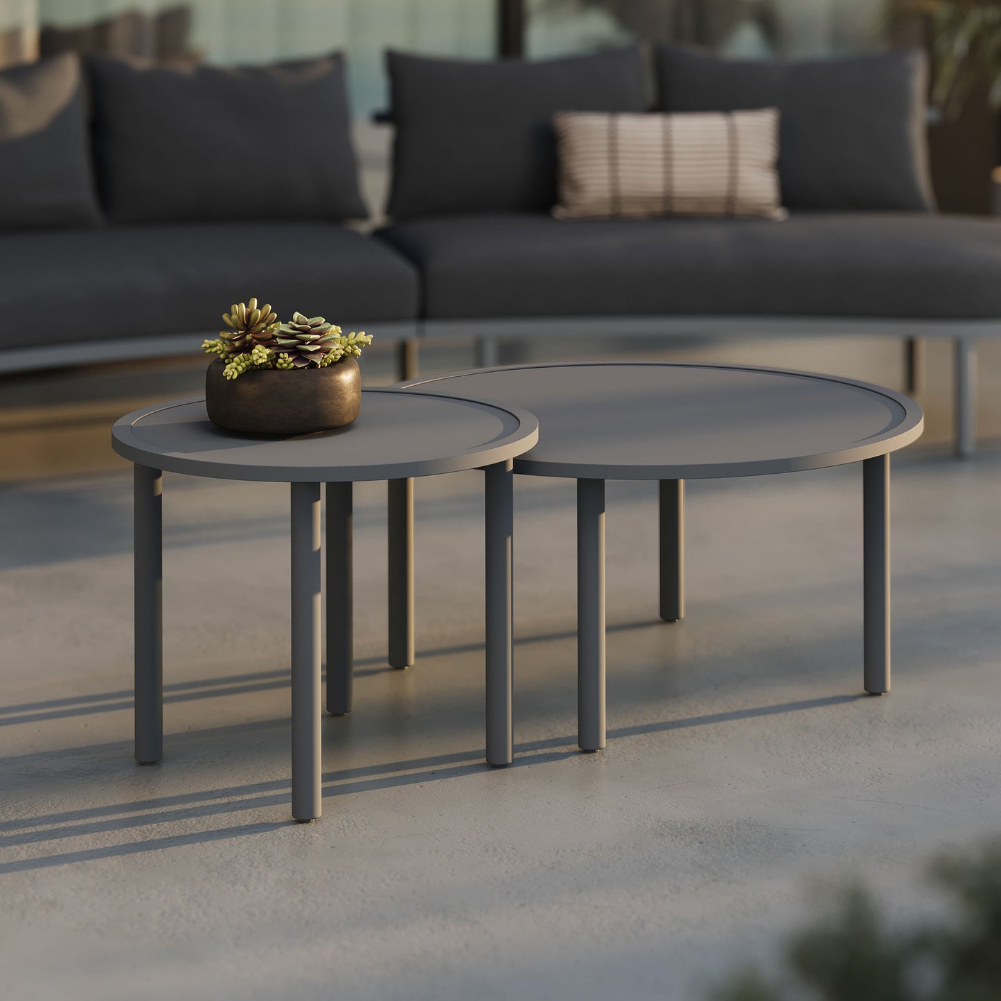 Porta 2 Piece Nesting Outdoor Patio Aluminum Coffee Table Set by Modway EEI-7610