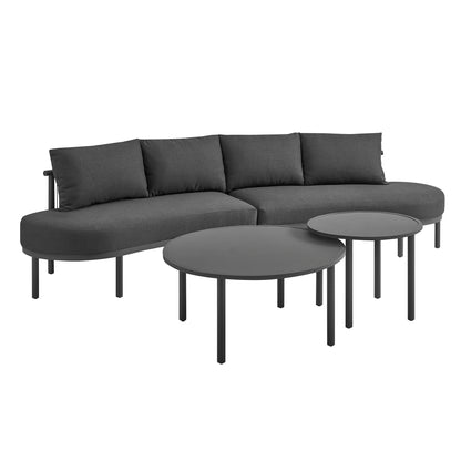 Porta 4 Piece Outdoor Patio Aluminum Modular Sofa Set by Modway EEI-7613