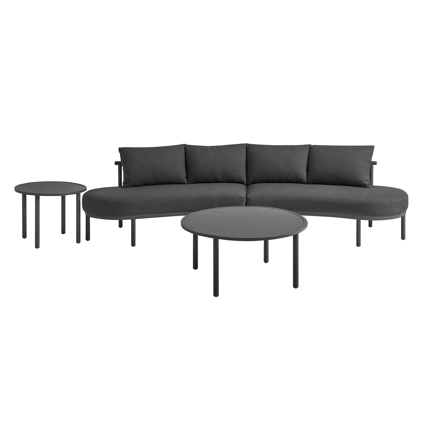 Porta 4 Piece Outdoor Patio Aluminum Modular Sofa Set by Modway EEI-7613