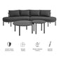 Porta 4 Piece Outdoor Patio Aluminum Modular Sofa Set by Modway EEI-7613