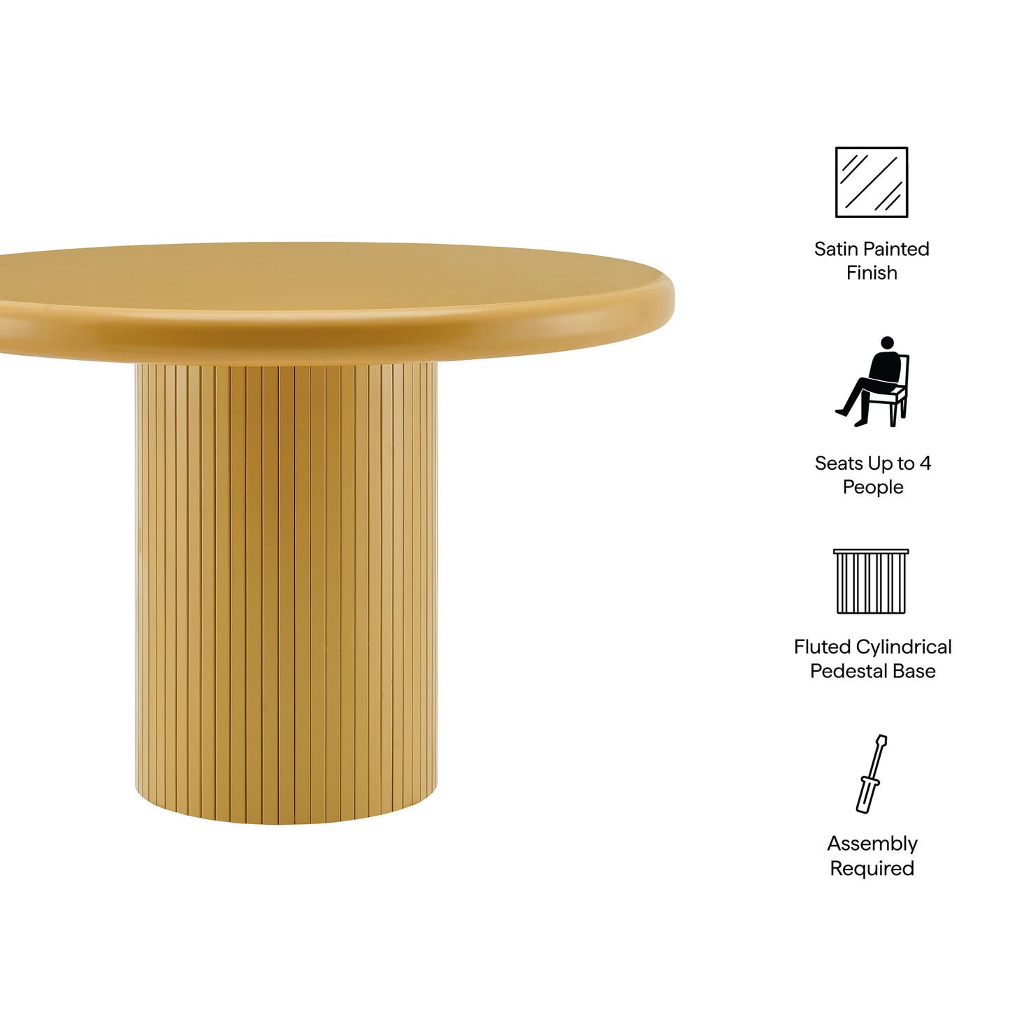Belmonte 45 Inch Painted Wood Round Pedestal Dining Table by Modway EEI-7618