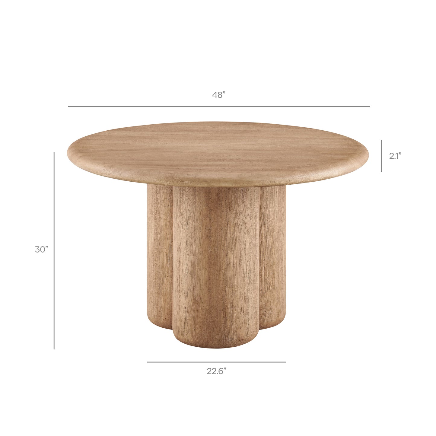 Tori 48 Inch Round Indoor and Outdoor Patio Dining Table by Modway EEI-7619