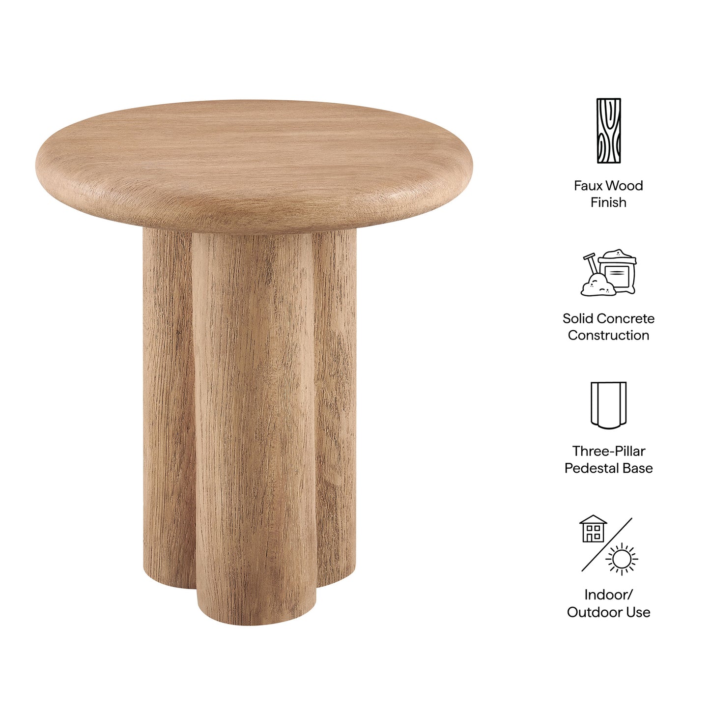 Tori 20 Inch Round Indoor and Outdoor Patio Side Table by Modway EEI-7621