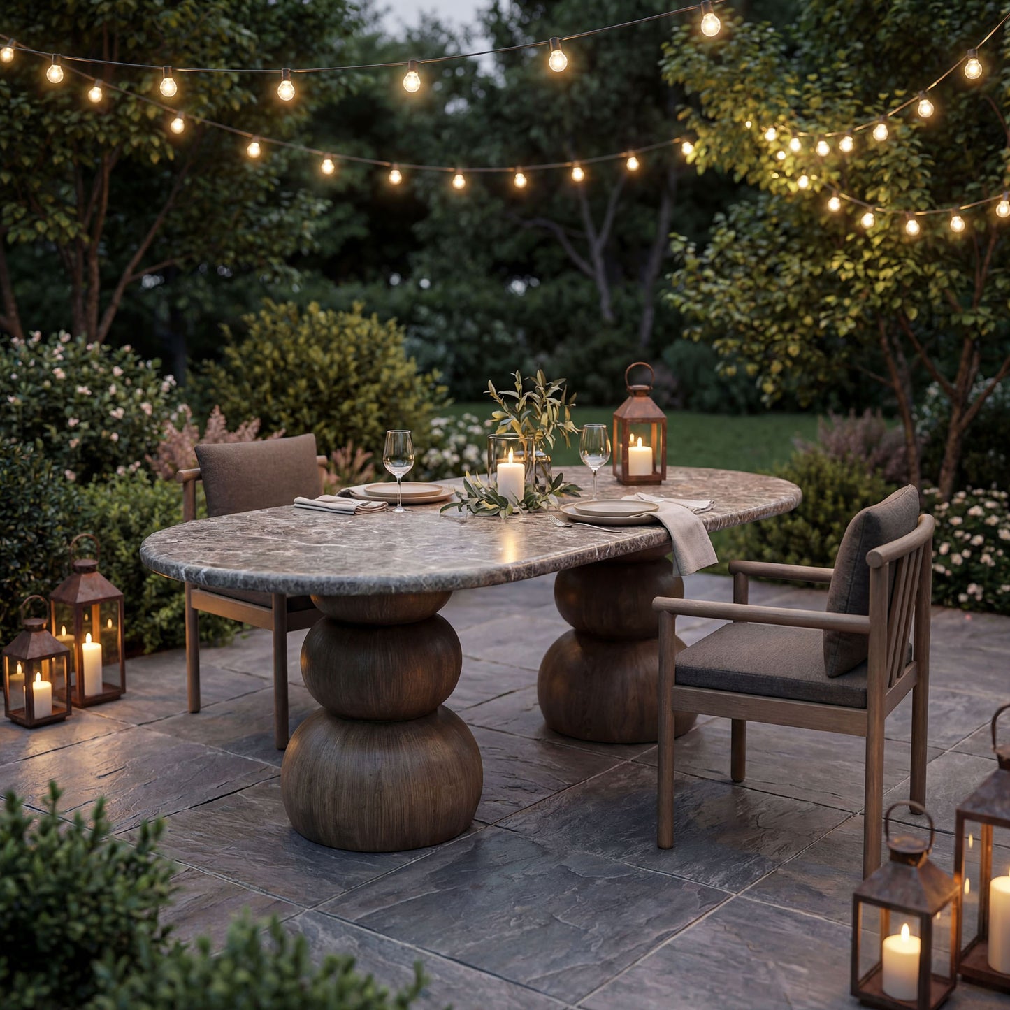 Pietra Indoor Outdoor Patio Oval Dining Table by Modway EEI-7623