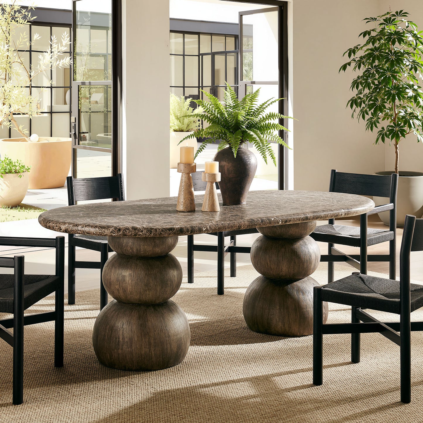 Pietra Indoor Outdoor Patio Oval Dining Table by Modway EEI-7623